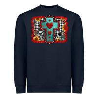 Navy Christmas cross with background Heavyweight Sweatshirt - Jasminsmagicworld