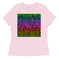 Bubblegum Pink tiger glitter seamless pattern Ladies Tee - BundleAndBundleShop