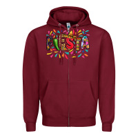 Burgundy Fiesta Zipper Hoodie - RanaPortraitStore