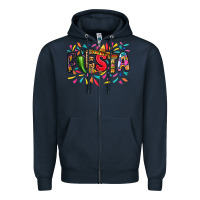 Navy Fiesta Zipper Hoodie - RanaPortraitStore