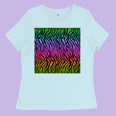 Tiger Glitter Seamless Pattern Ladies Tee Designed By Bundleandbundleshop