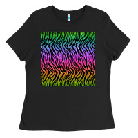 Black tiger glitter seamless pattern Ladies Tee - BundleAndBundleShop