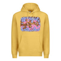 Antique Gold easter butterfly leopard background Premium Hoodie - Artiststas