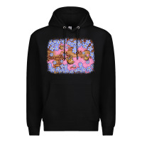 Black easter butterfly leopard background Premium Hoodie - Artiststas