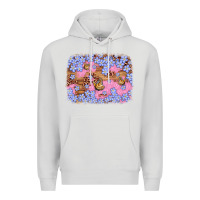 Dove Grey easter butterfly leopard background Premium Hoodie - Artiststas