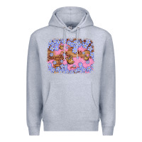 Heather Grey easter butterfly leopard background Premium Hoodie - Artiststas