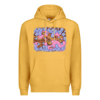 Mustard easter butterfly leopard background Premium Hoodie - Artiststas