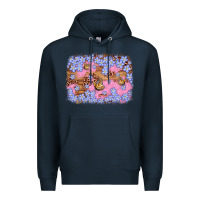 Navy easter butterfly leopard background Premium Hoodie - Artiststas