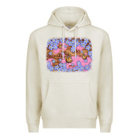 Oatmeal Heather easter butterfly leopard background Premium Hoodie - Artiststas