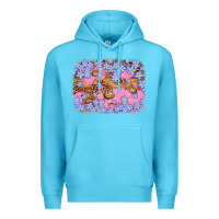 Ocean Blue easter butterfly leopard background Premium Hoodie - Artiststas