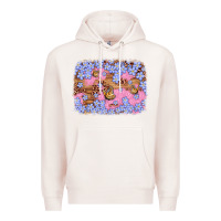 Pale Pink easter butterfly leopard background Premium Hoodie - Artiststas