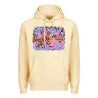 Pina Colada easter butterfly leopard background Premium Hoodie - Artiststas