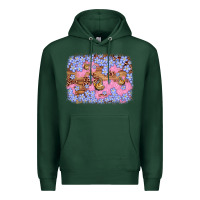 Sports Green easter butterfly leopard background Premium Hoodie - Artiststas