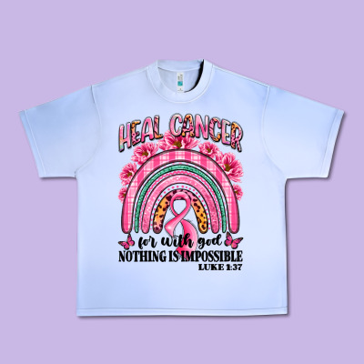 Heal Cancer Rainbow Urban Heavy Tee Designed By Lillyallendesigns