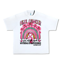 White heal cancer rainbow Urban Heavy Tee - LillyAllenDesigns