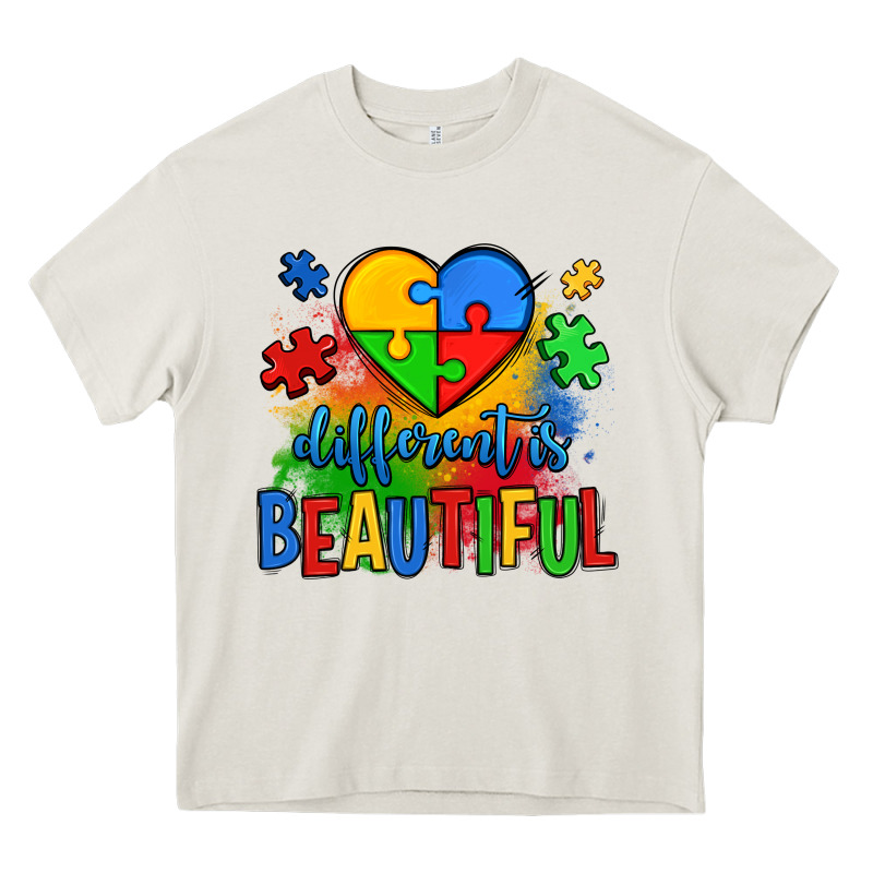 Different Is Beautiful Autism Heavy Core Tee by OliviaCreatesArt | Teevron