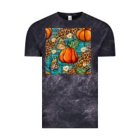 Cloud Black pumpkin and butterfly seamless pattern Vintage Tee - BundleAndBundleShop