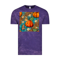 Cloud Purple pumpkin and butterfly seamless pattern Vintage Tee - BundleAndBundleShop