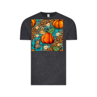 Vintage Black pumpkin and butterfly seamless pattern Vintage Tee - BundleAndBundleShop