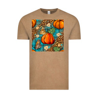 Vintage Coffee pumpkin and butterfly seamless pattern Vintage Tee - BundleAndBundleShop