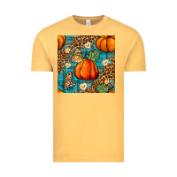 Vintage Mustard pumpkin and butterfly seamless pattern Vintage Tee - BundleAndBundleShop
