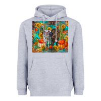 Heather Grey fall heifer cows Heavyweight Hoodie - RanaPortraitStore