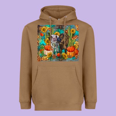 Fall Heifer Cows Heavyweight Hoodie Designed By Ranaportraitstore