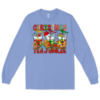 Colony Blue Christmas tea junkie Long Sleeve Tee - CowhideDigitalArt