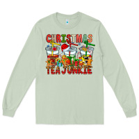 Matcha Christmas tea junkie Long Sleeve Tee - CowhideDigitalArt