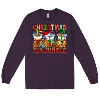 Plum Christmas tea junkie Long Sleeve Tee - CowhideDigitalArt