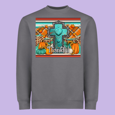 Fall Thankfull Cross Heavyweight Sweatshirt Designed By Jasminsmagicworld