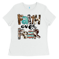 White Faith Over Fear Ladies Tee - FaDigitalArtStudio