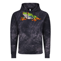 Cloud Black red eyed tree frog Vintage Hoodie - LillyAllenDesigns