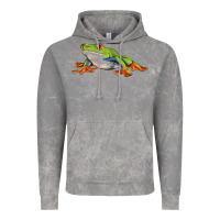 Cloud Rock red eyed tree frog Vintage Hoodie - LillyAllenDesigns