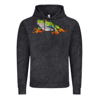 Vintage Black red eyed tree frog Vintage Hoodie - LillyAllenDesigns