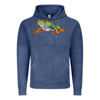 Vintage Denim red eyed tree frog Vintage Hoodie - LillyAllenDesigns
