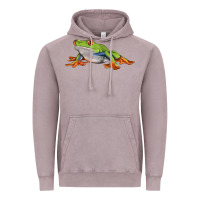 Vintage Zinc red eyed tree frog Vintage Hoodie - LillyAllenDesigns