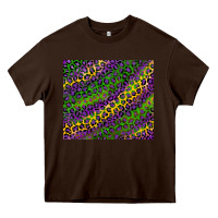 Chocolate Brown mardi gras leopard background Heavy Core Tee - RanaPortraitStore