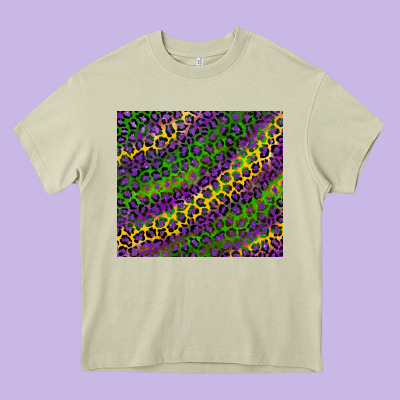 Mardi Gras Leopard Background Heavy Core Tee Designed By Ranaportraitstore