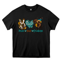 Black peace love cowboys Heavy Core Tee - OliviaCreatesArt