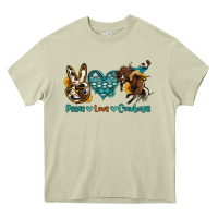 Mossy peace love cowboys Heavy Core Tee - OliviaCreatesArt