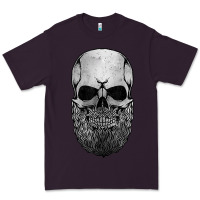 Plum creepy bald and bearded skull for halloween & skeletons fans t shirt Premium Tee - baoMotion