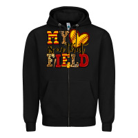 Black my heart is on that field softball Zipper Hoodie - Jasminsmagicworld