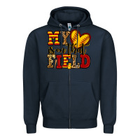 Navy my heart is on that field softball Zipper Hoodie - Jasminsmagicworld