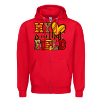 Red my heart is on that field softball Zipper Hoodie - Jasminsmagicworld