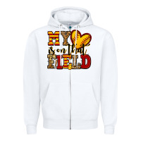 White my heart is on that field softball Zipper Hoodie - Jasminsmagicworld