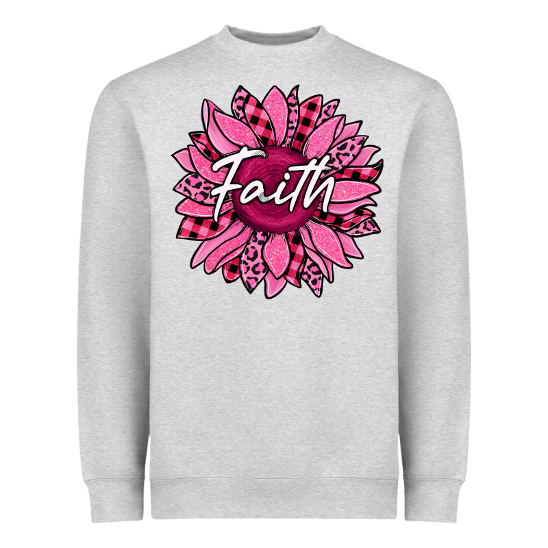 Faith Breast Cancer Awareness Sunflower Heavyweight Sweatshirt by Jasminsmagicworld | Teevron