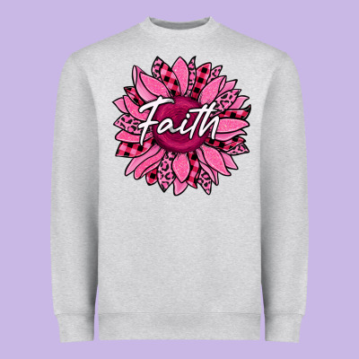 Faith Breast Cancer Awareness Sunflower Heavyweight Sweatshirt Designed By Jasminsmagicworld