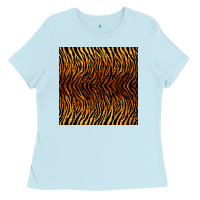 Baby Blue tiger seamless pattern Ladies Tee - BundleAndBundleShop