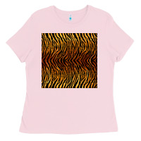 Bubblegum Pink tiger seamless pattern Ladies Tee - BundleAndBundleShop